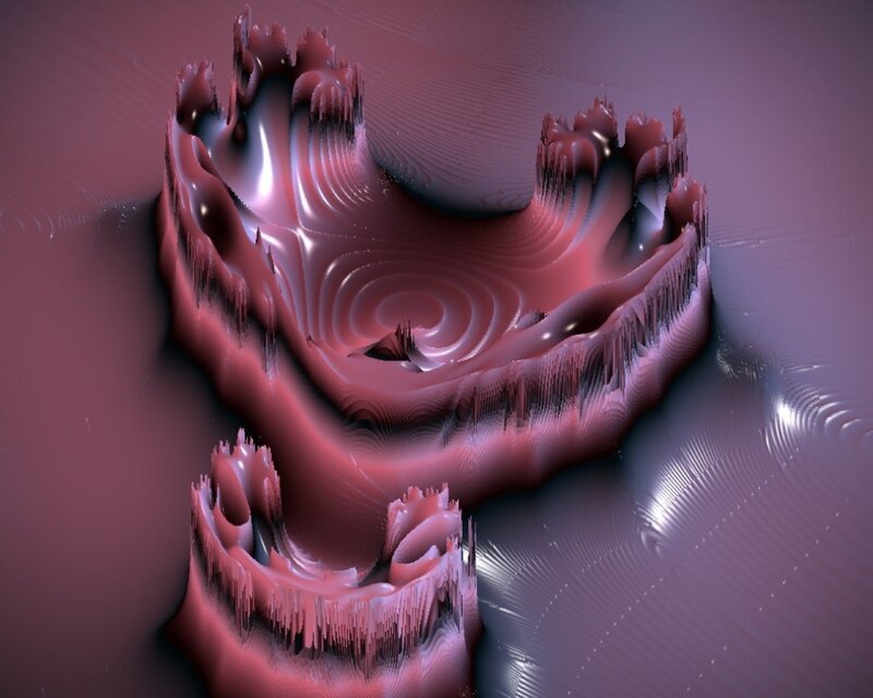 abstract red fractal sculpture