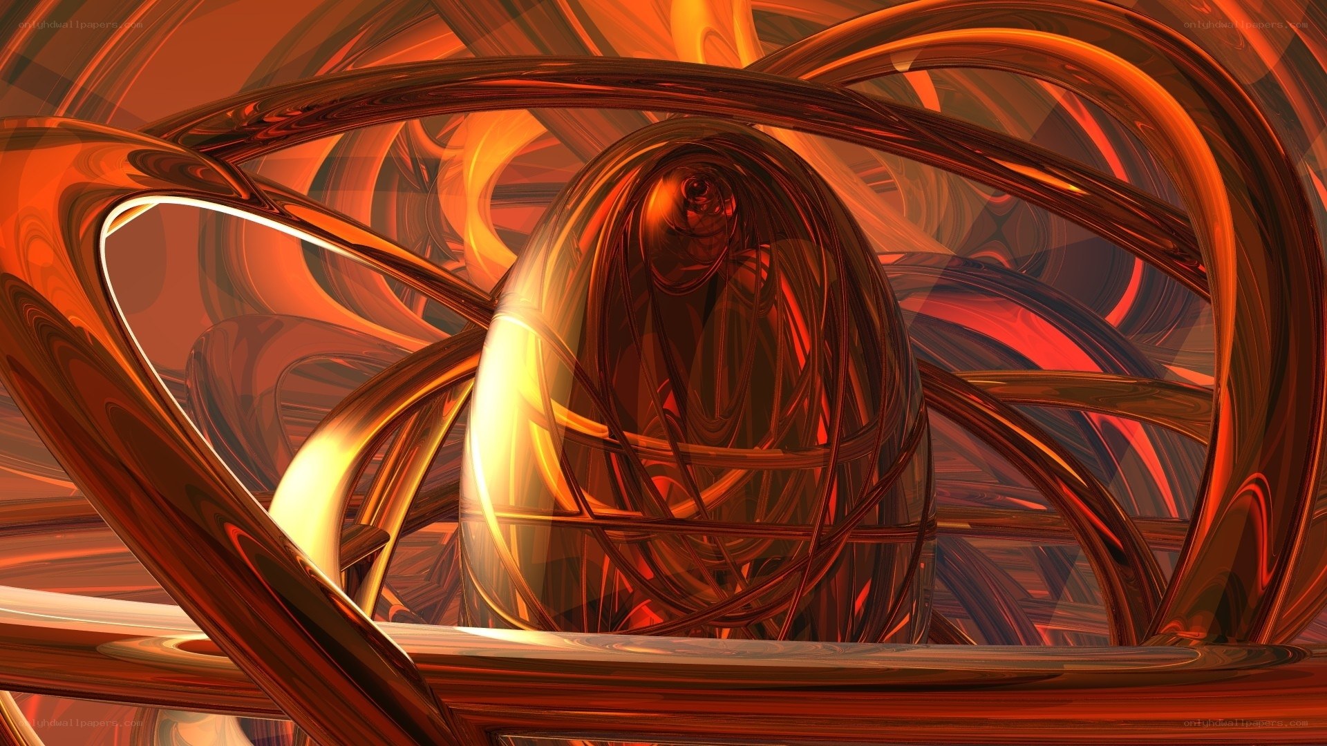 Abstract red fractal sculpture