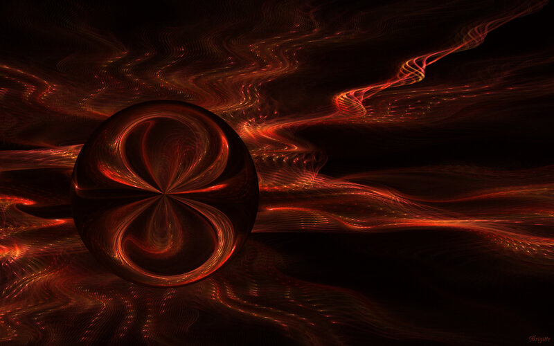 Abstract red fractal sphere