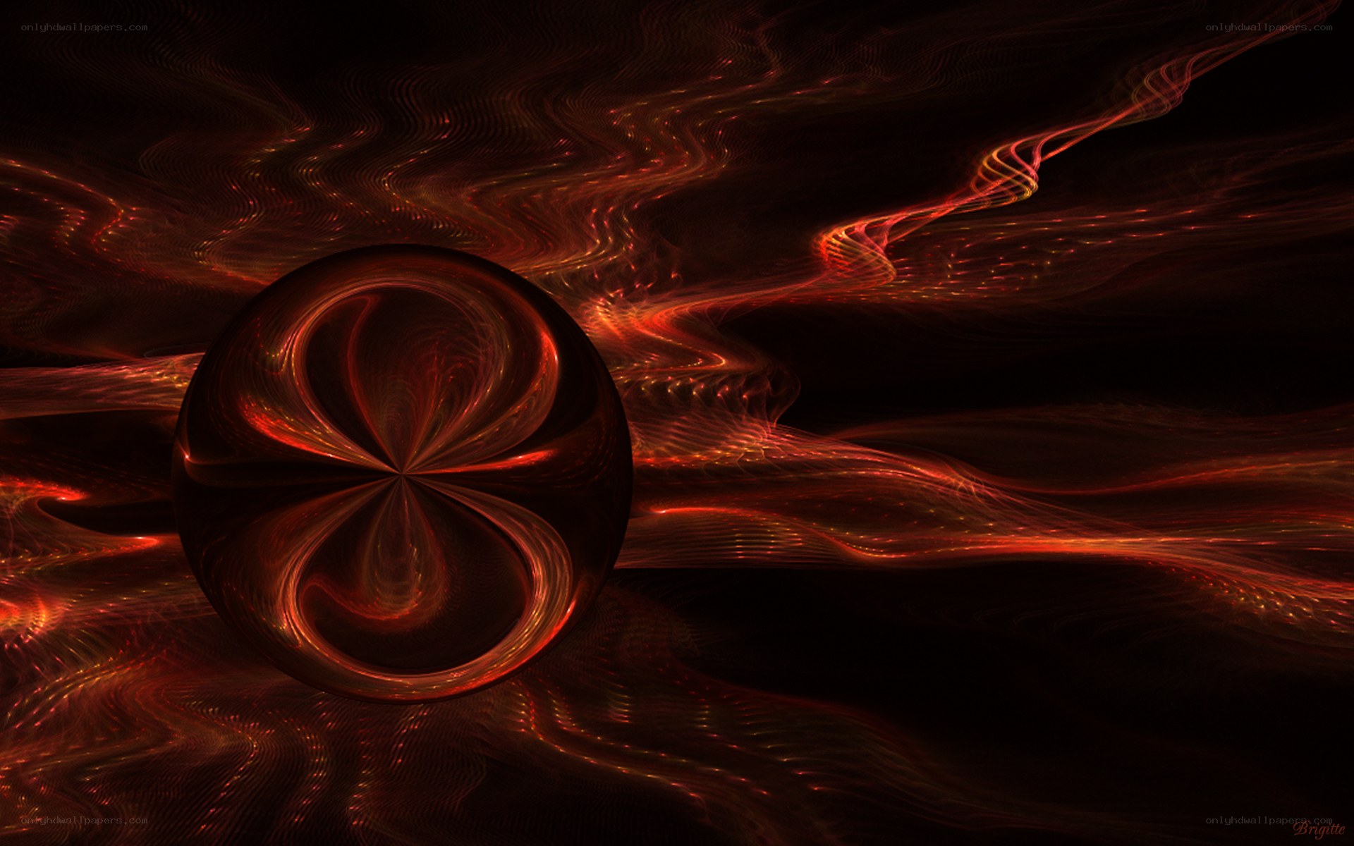 Abstract red fractal sphere