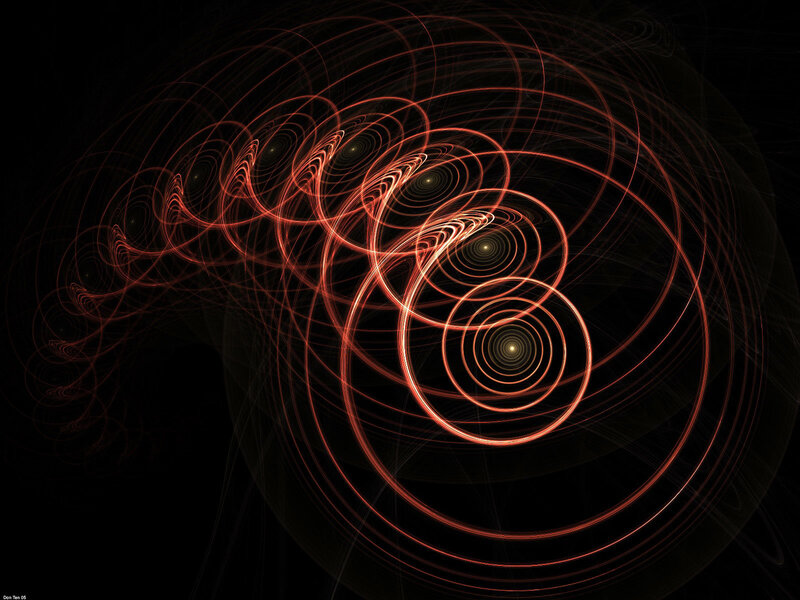 Abstract red fractal spiral