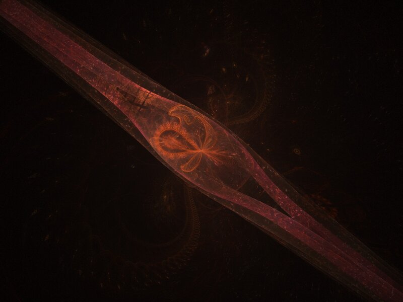 Abstract red fractal structure