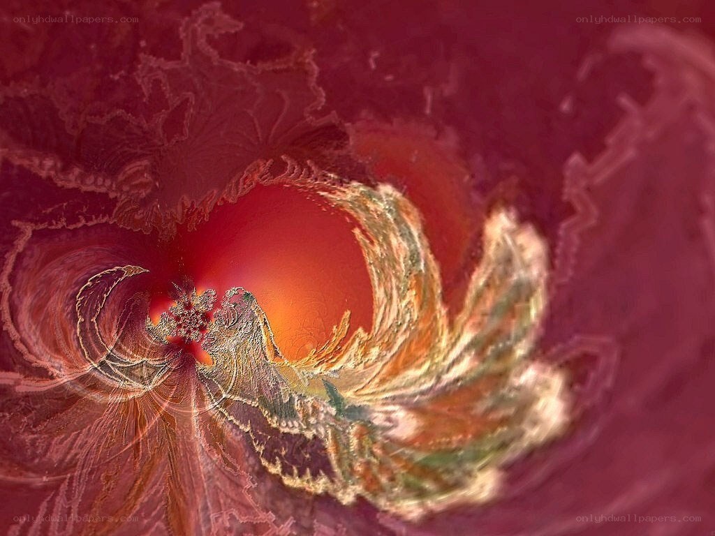 Abstract red fractal swirl