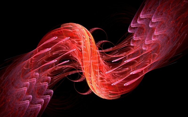 Abstract red fractal swirl