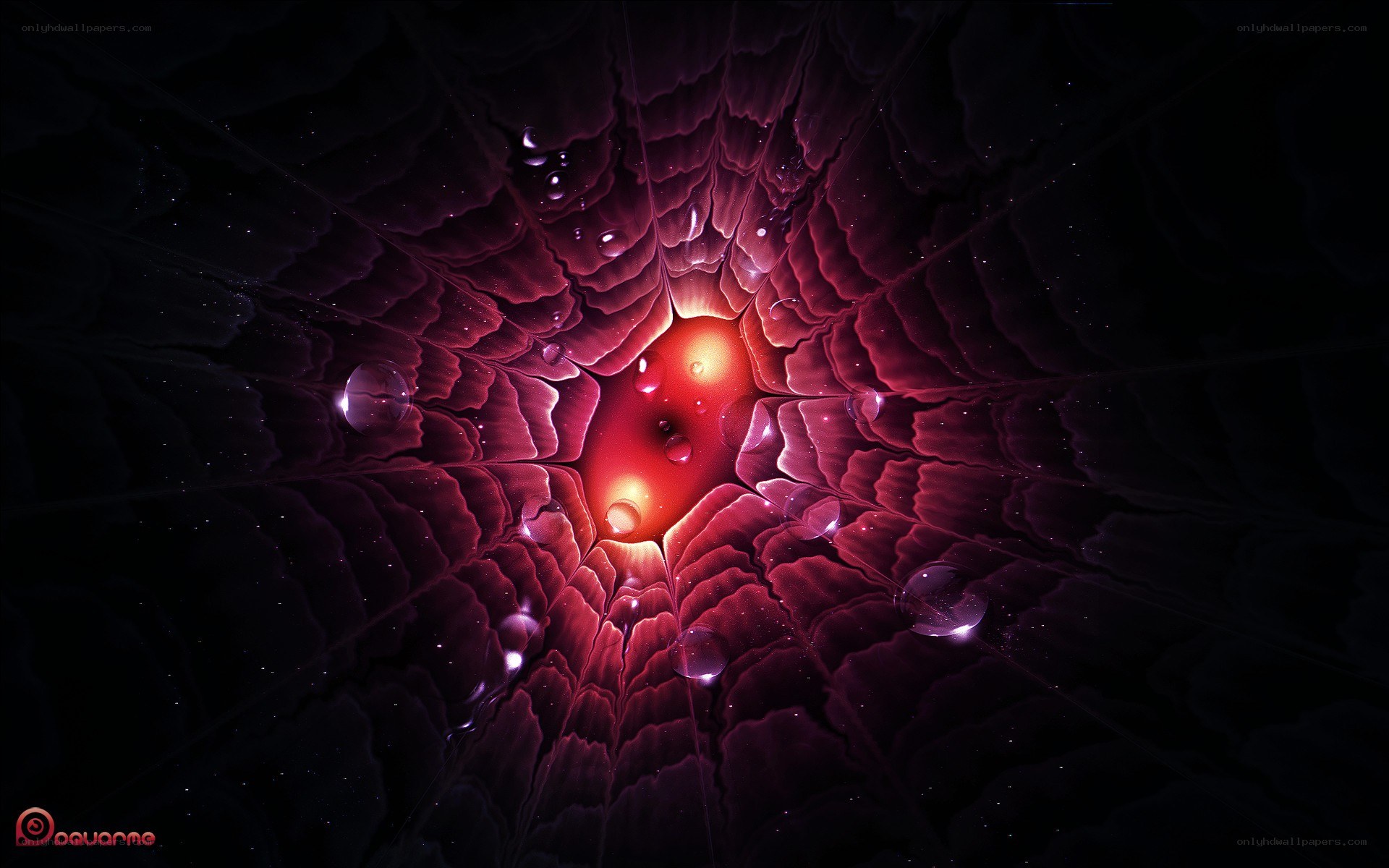 Abstract red fractal tunnel