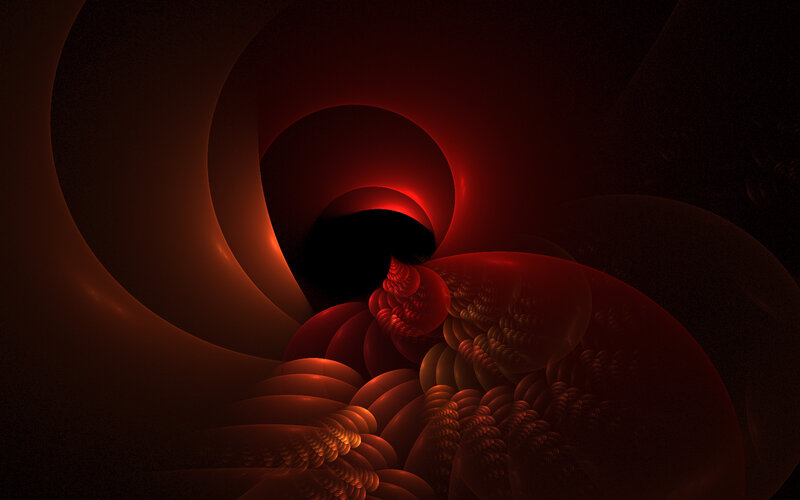 abstract red fractal tunnel