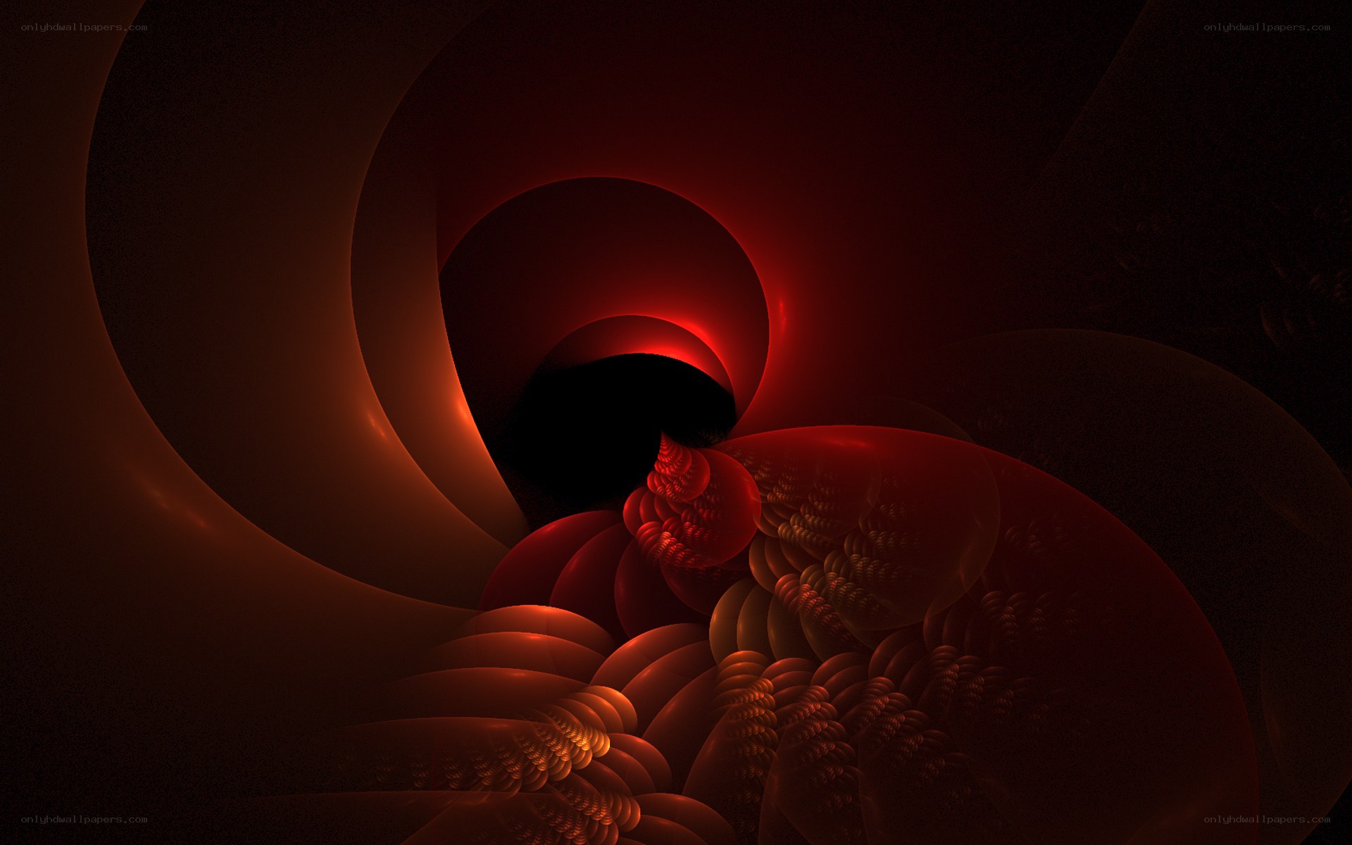 abstract red fractal tunnel