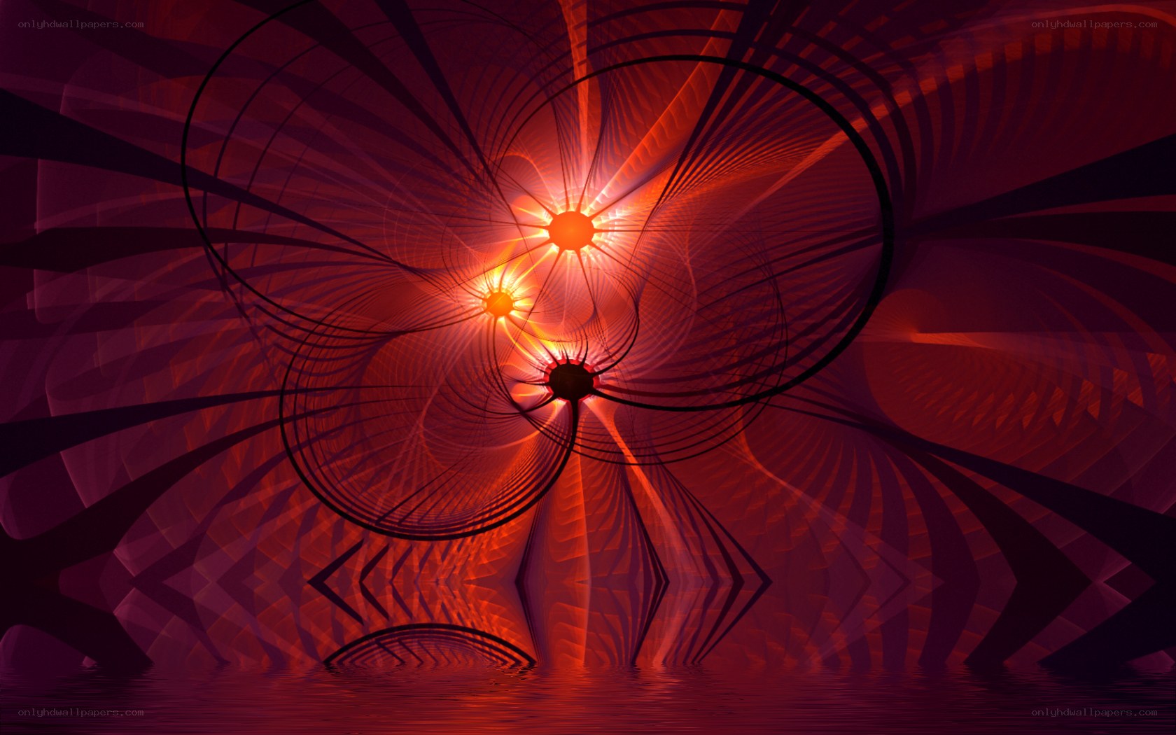 Abstract red fractal tunnel