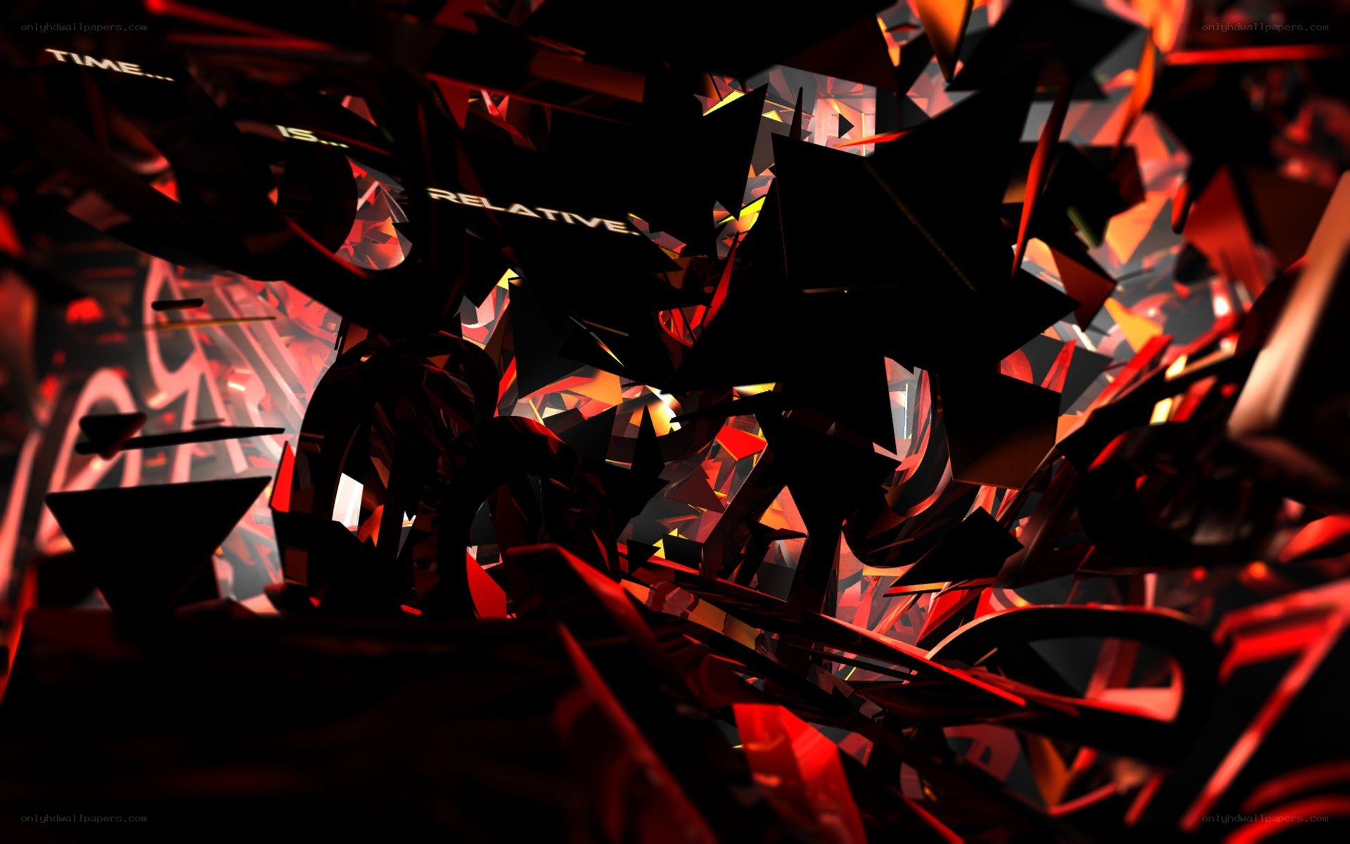 abstract red geometric chaos