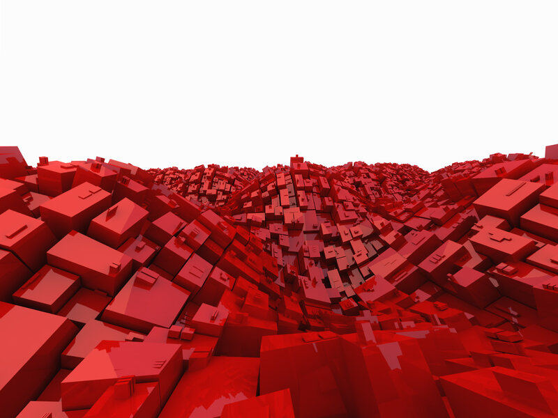 abstract red geometric landscape