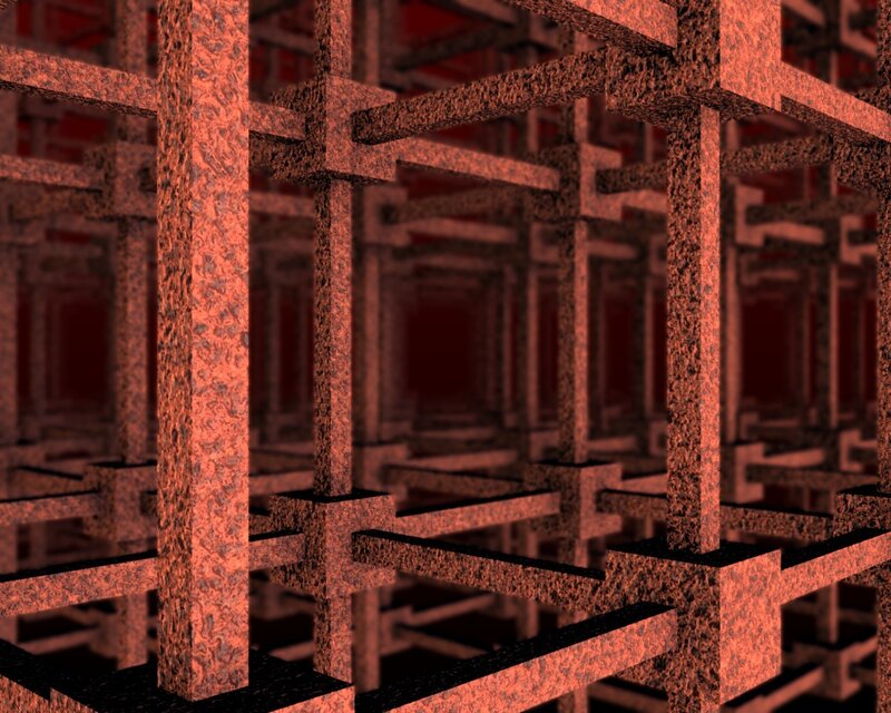abstract red geometric structure