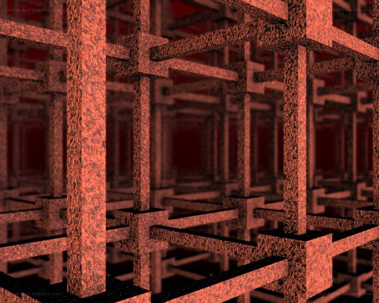 abstract red geometric structure