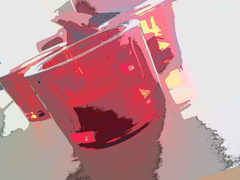 abstract red glass art
