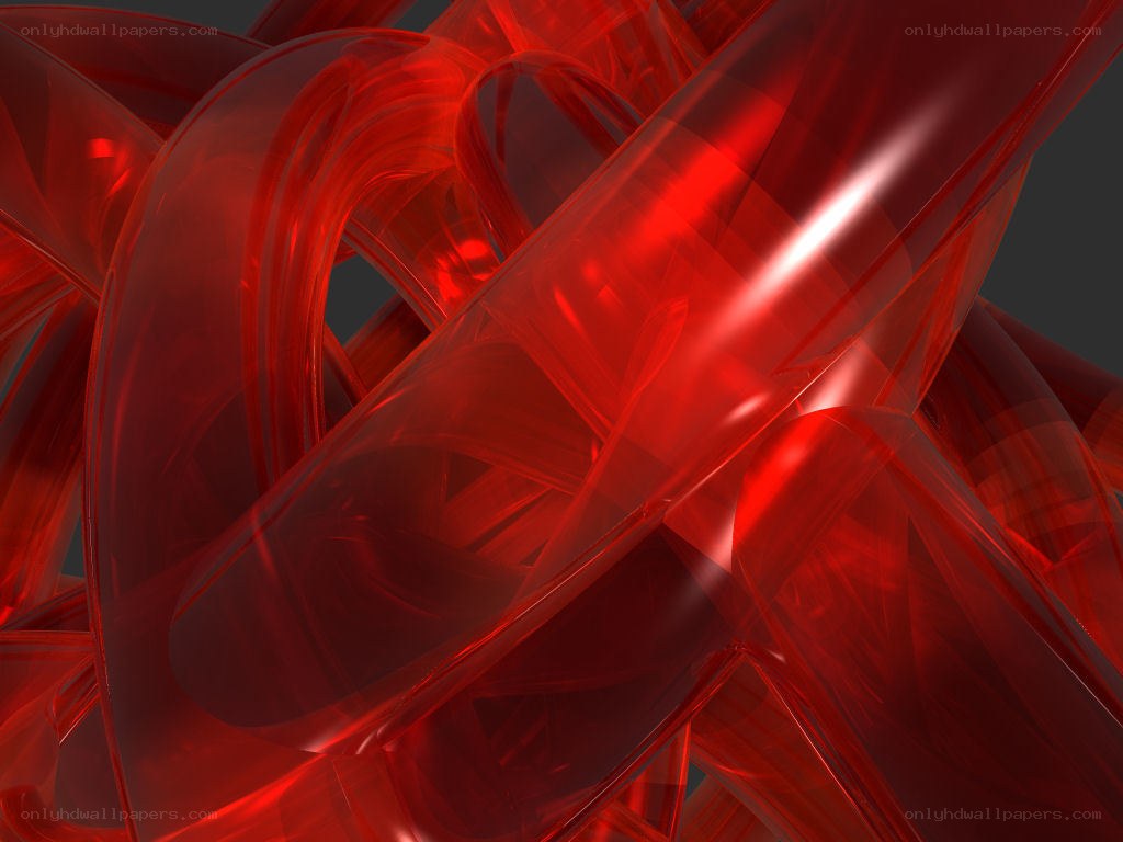 Abstract red glass sculpture