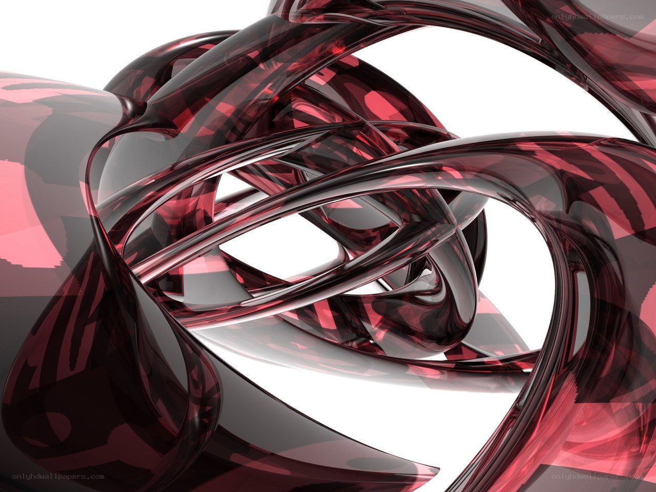 Abstract red glass sculpture