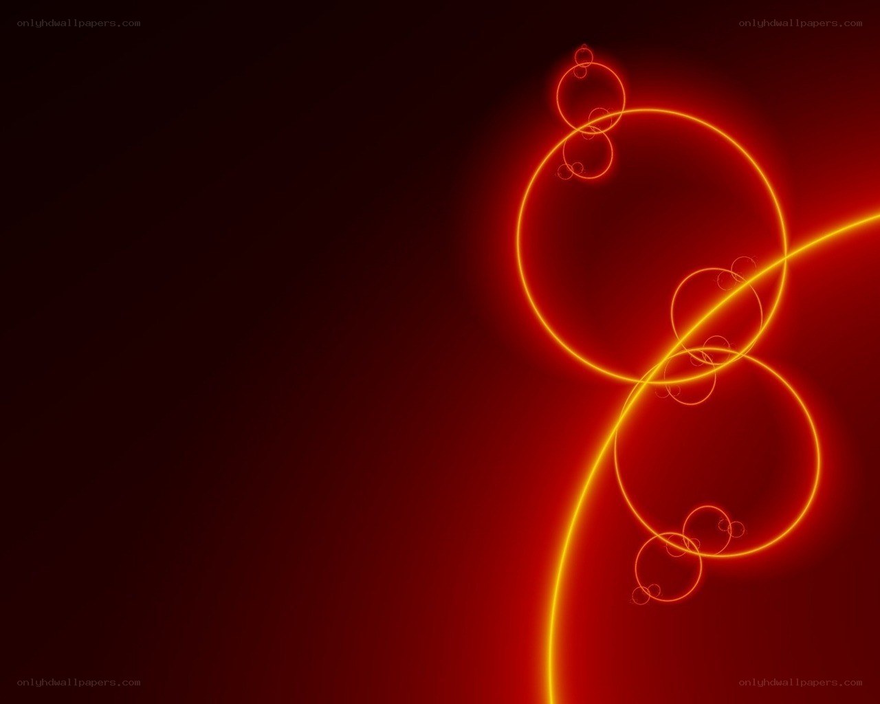 Abstract red glowing circles