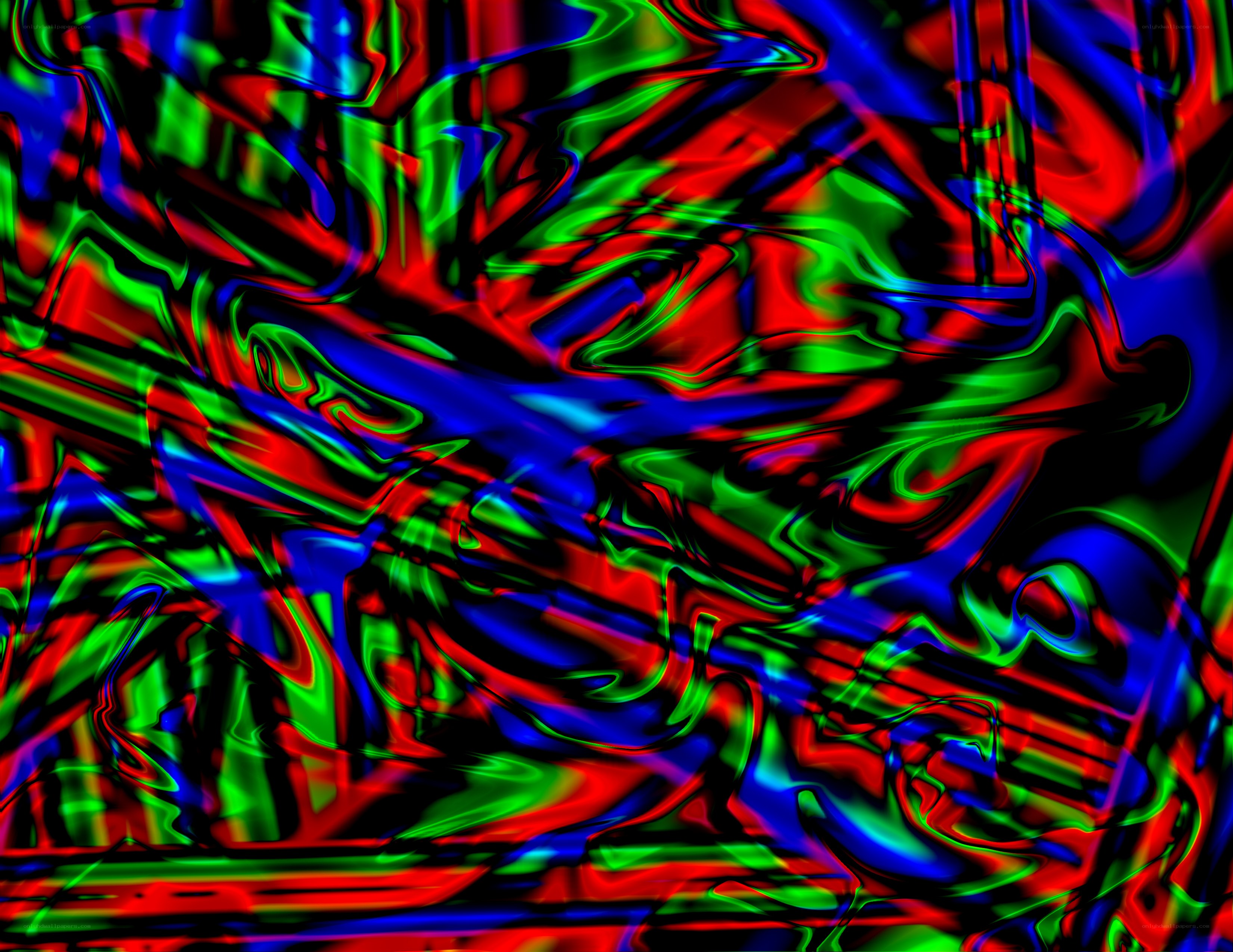 Abstract red green blue swirl