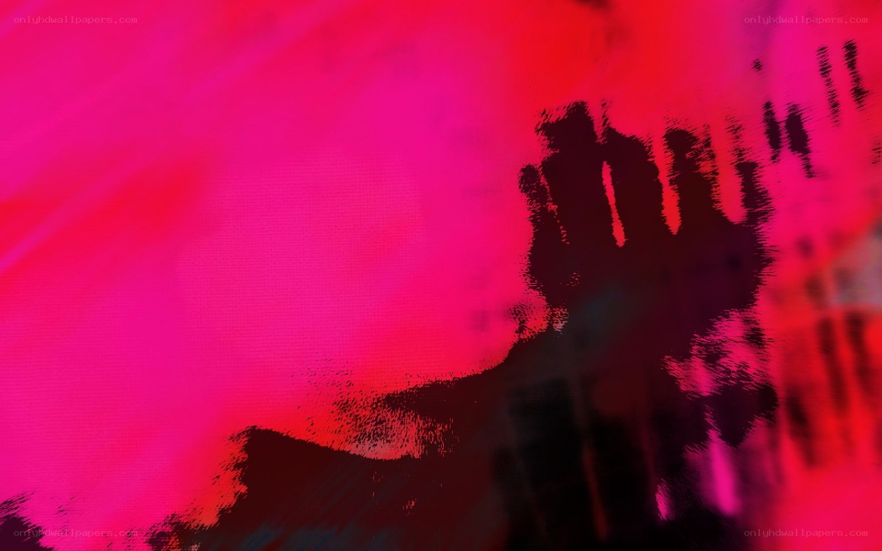 abstract red handprint