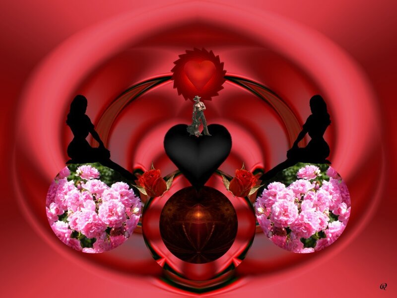 abstract red heart art