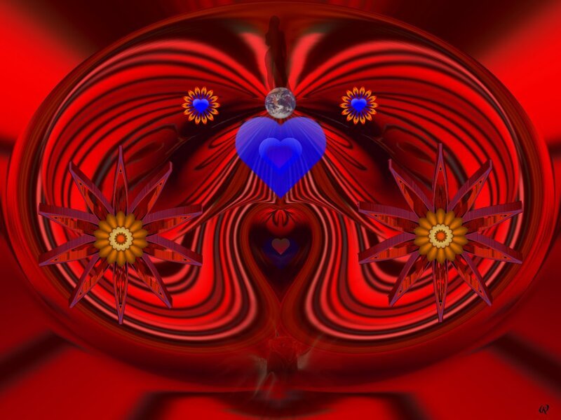 Abstract Red Heart Design — Dramatic