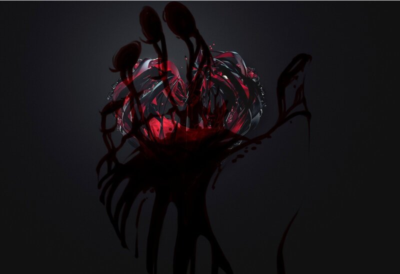 Abstract Red Heart Shape