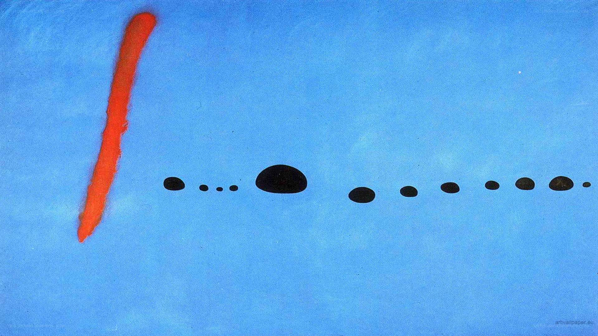 abstract red line and black dots