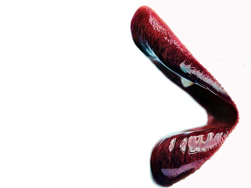abstract red lip shape