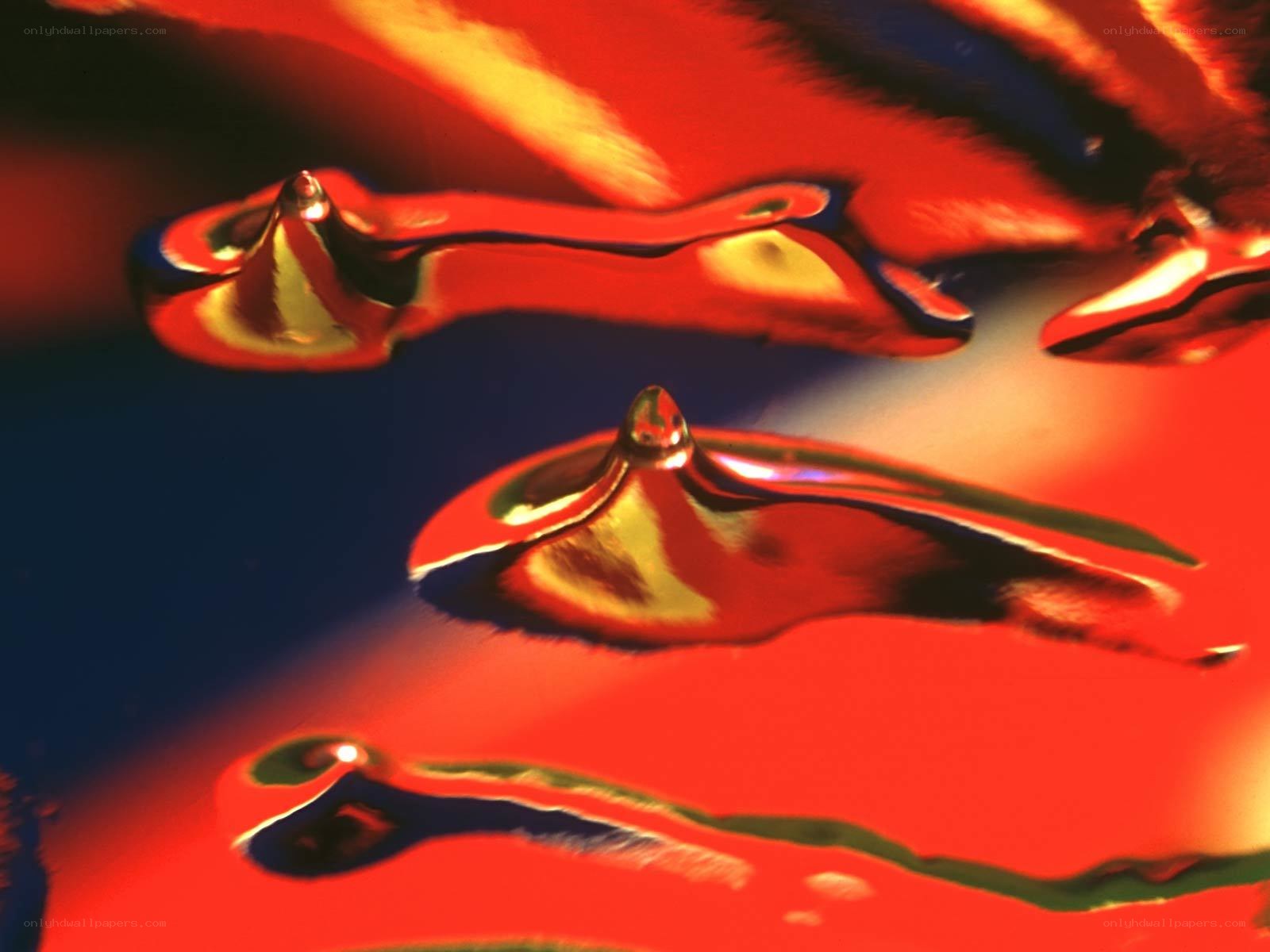 Abstract red liquid forms