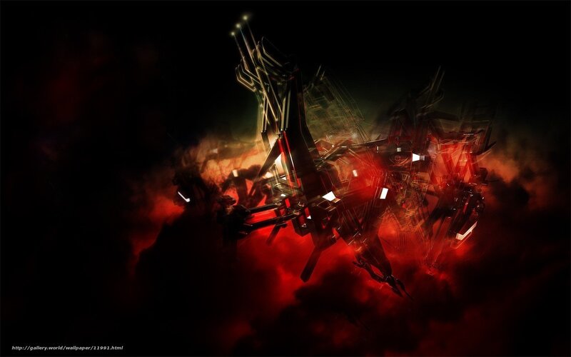 Abstract red mechanical structure