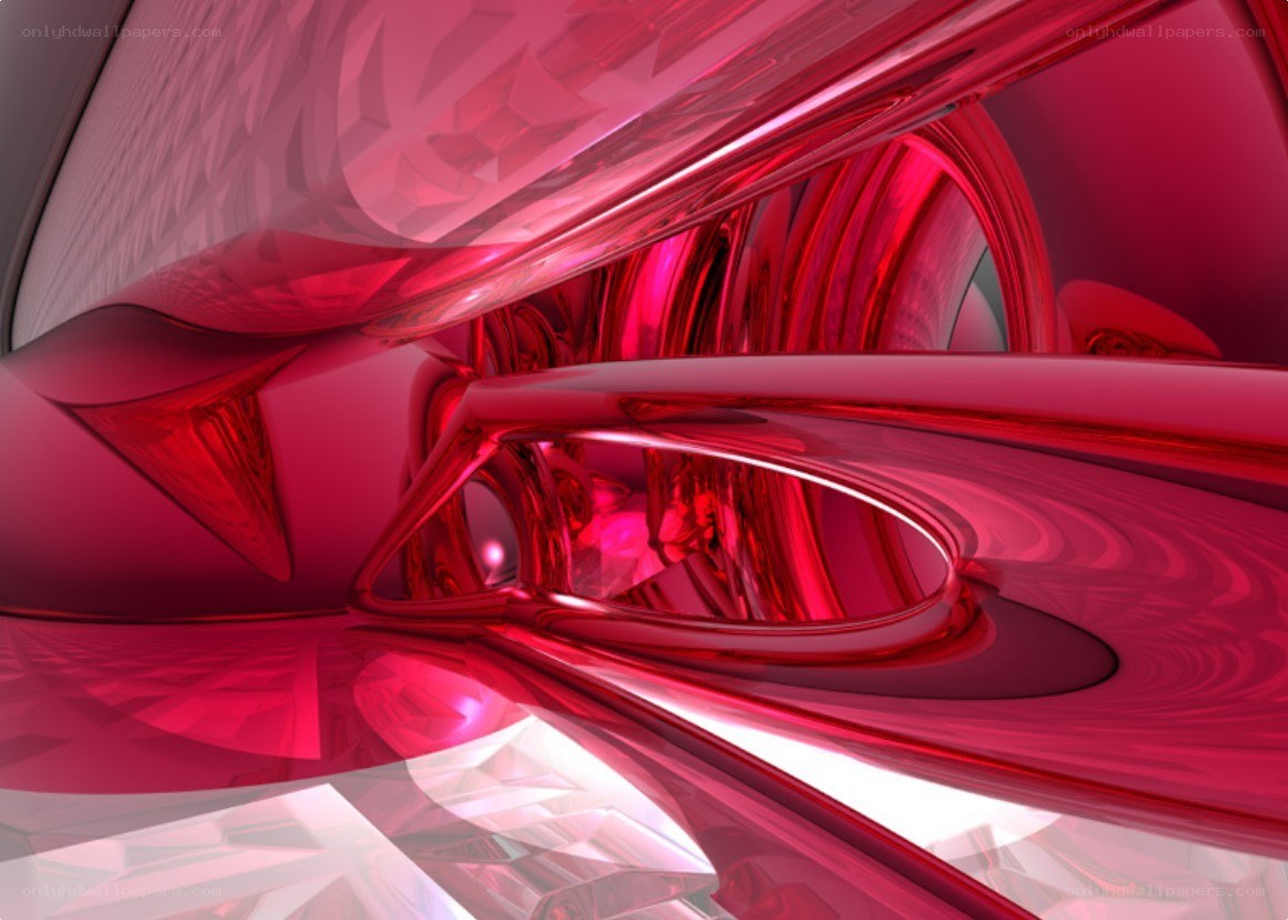 Abstract red metallic sculpture