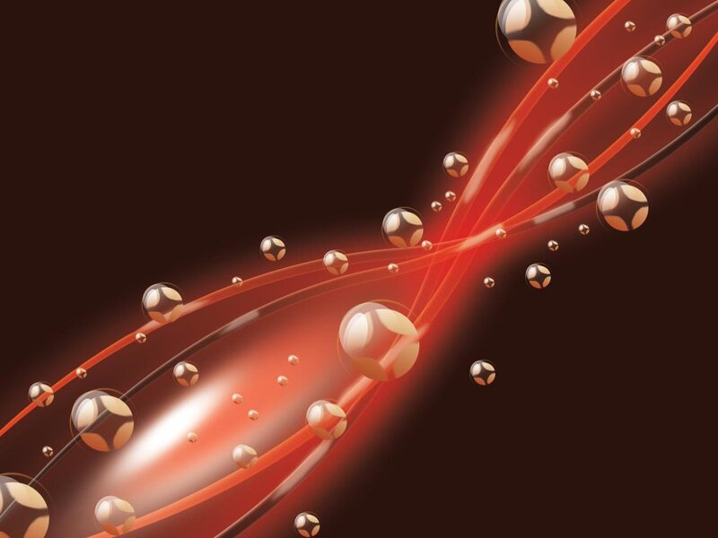 abstract red particle stream