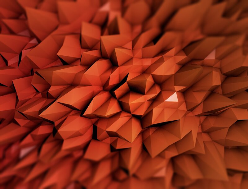 Abstract Red Polygonal Surface