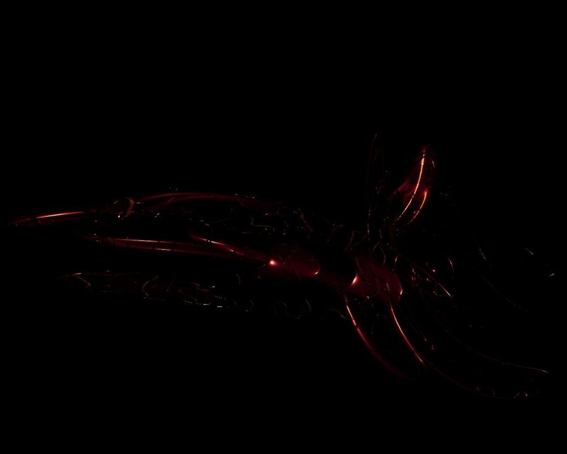 abstract red sculpture