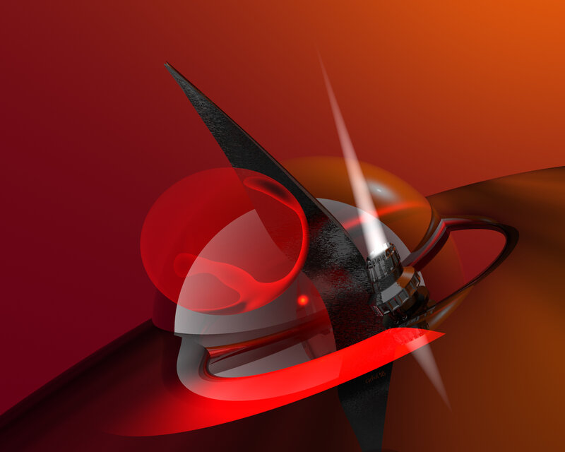Abstract Red Sculpture — Dramatic, 3d Render, Red Sphere