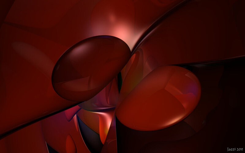 Abstract Red Shapes — Dramatic