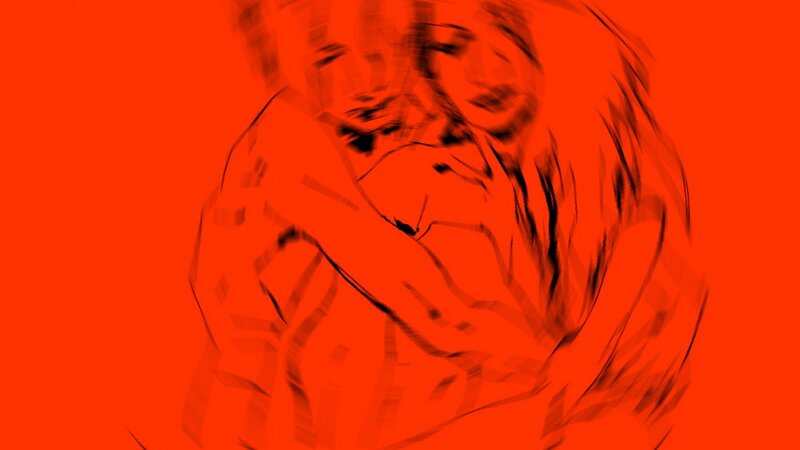 abstract red sketch