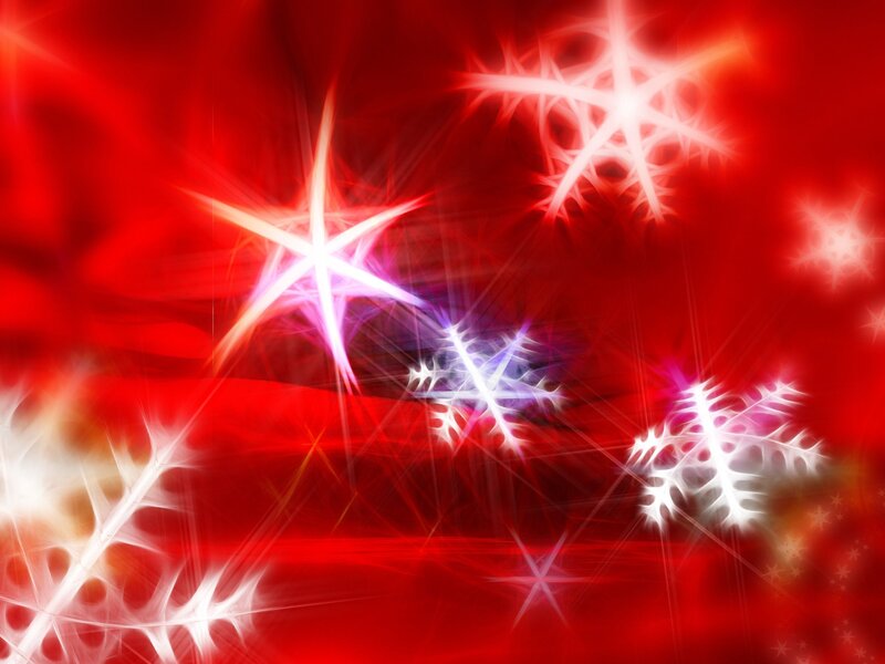 Abstract Red Snowflakes