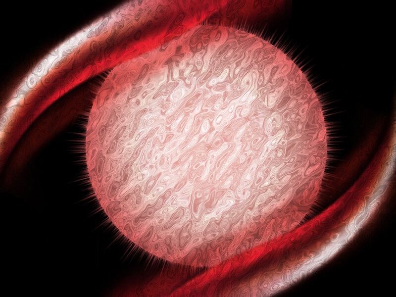 Abstract Red Sphere — Dramatic, Digital Art