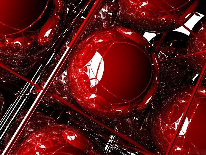 abstract red spheres and lines
