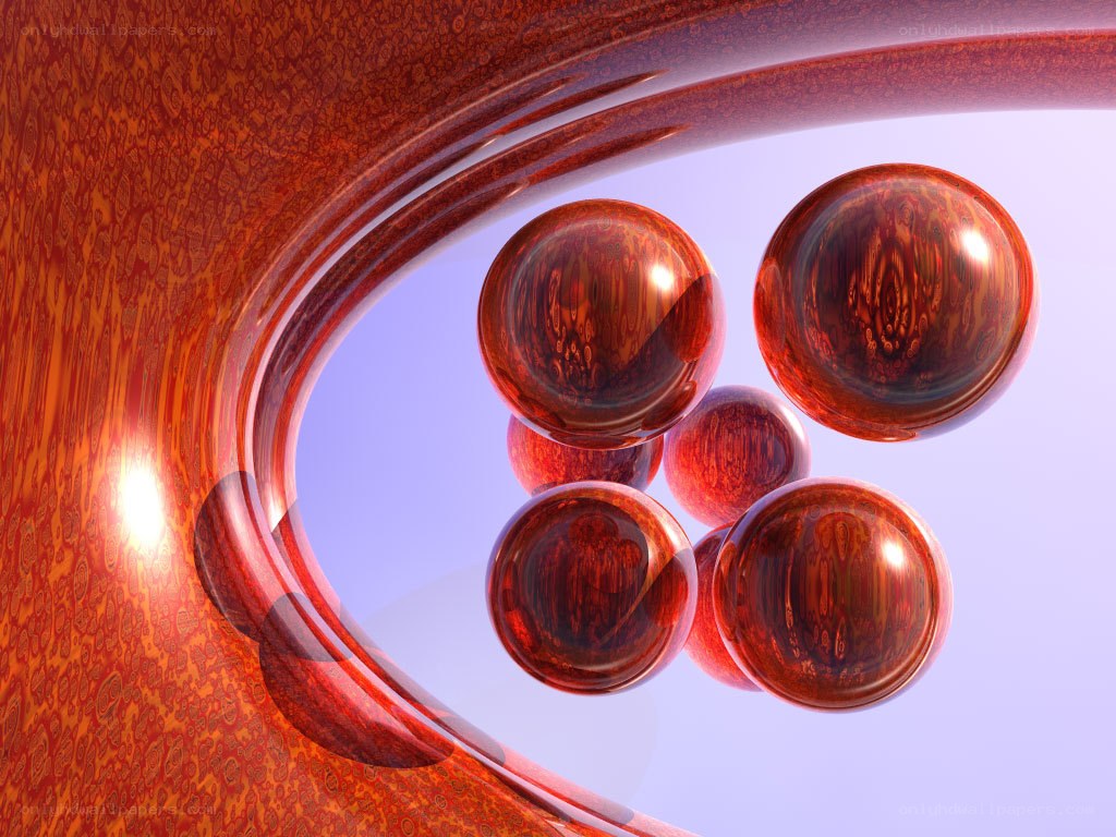 abstract red spheres in tunnel