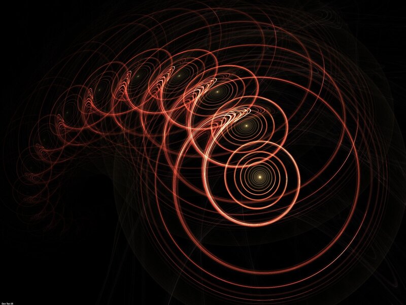 Abstract red spiral patterns