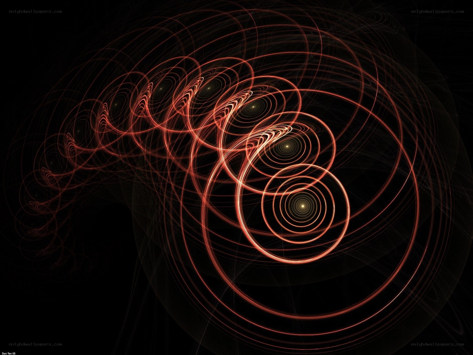 Abstract red spiral patterns