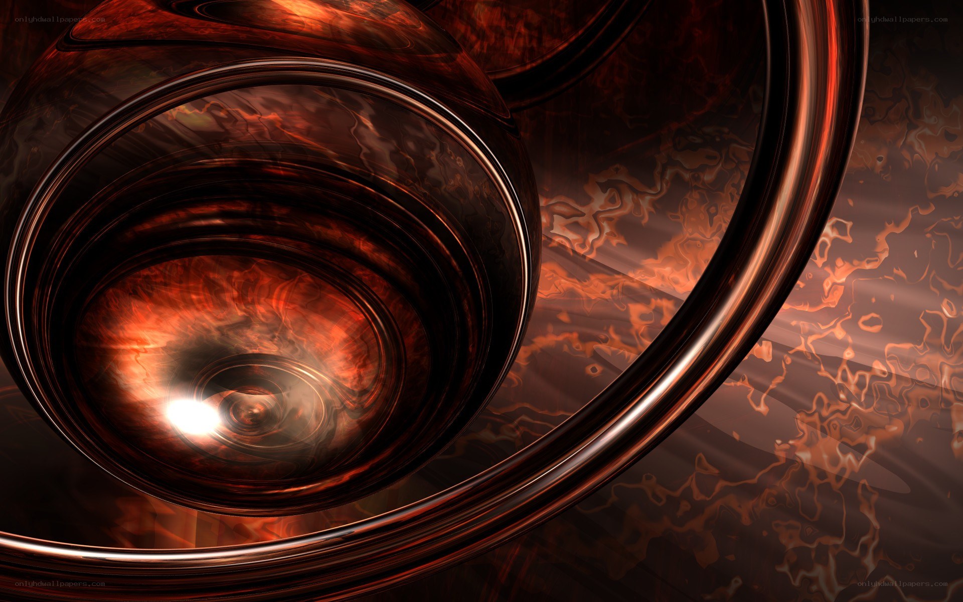 abstract red spiral tunnel