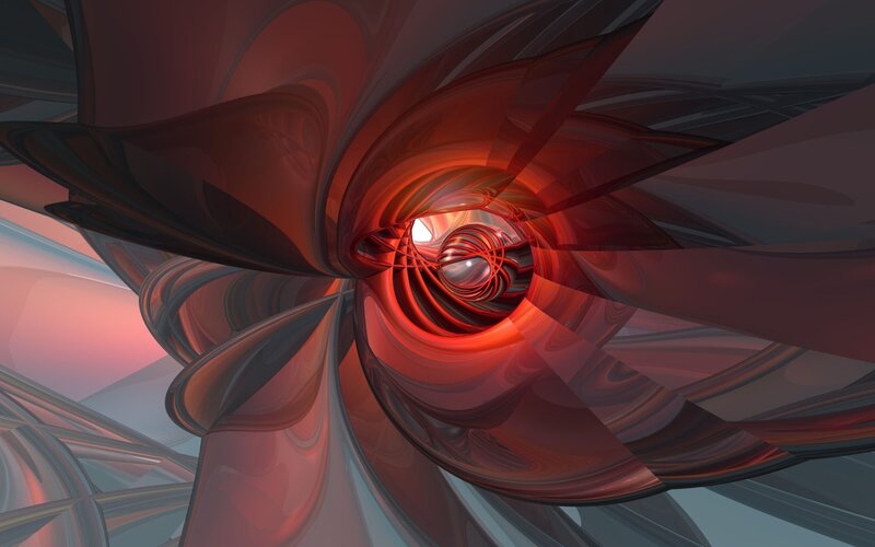 Abstract red spiral tunnel