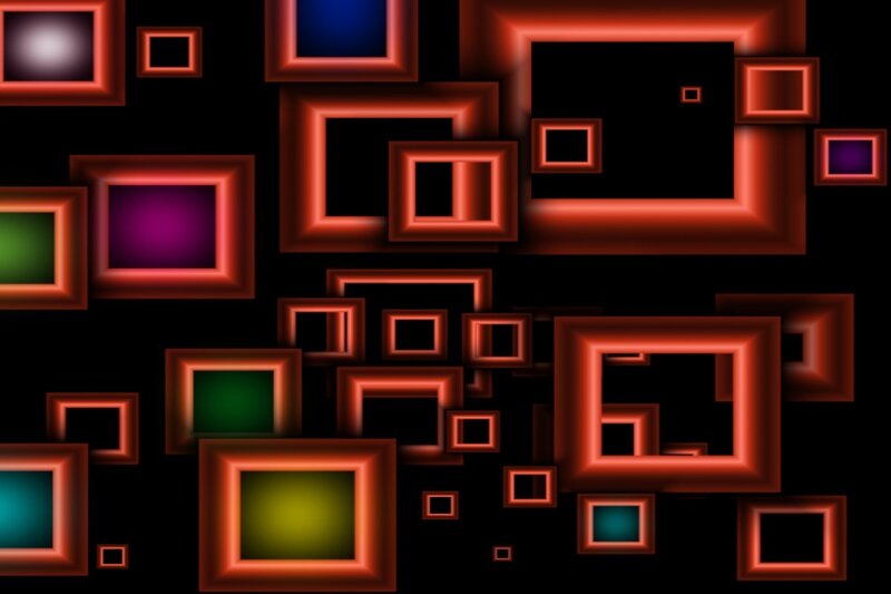 Abstract red square frames