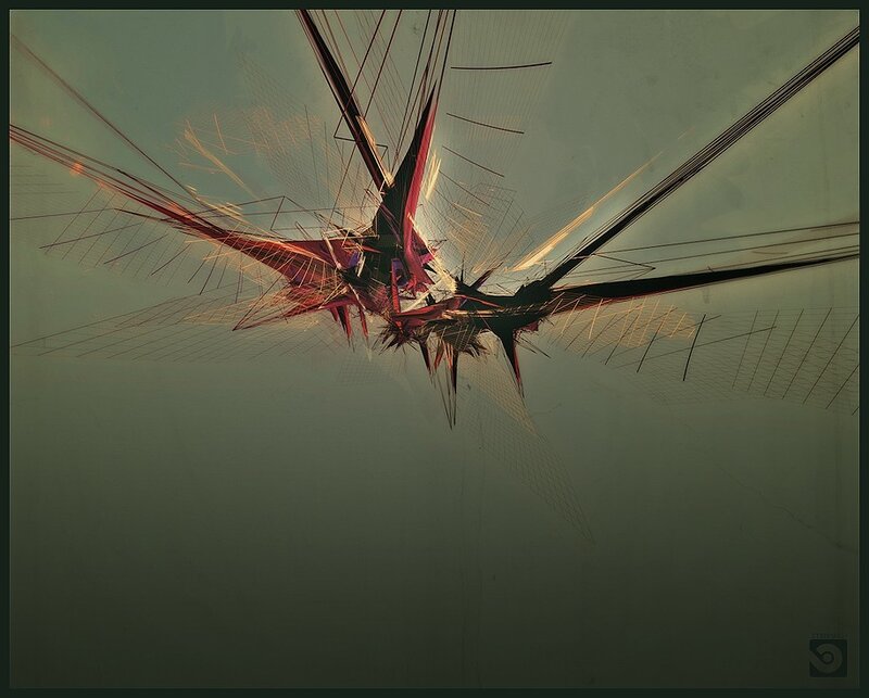 Abstract Red Structure — Dramatic, Digital Art