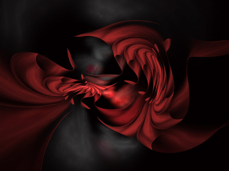 Abstract red swirl on black