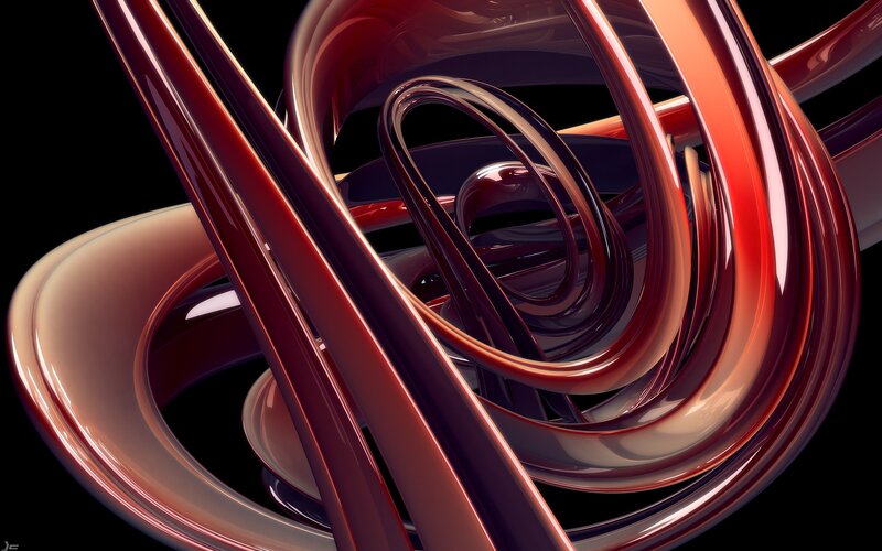 Abstract red swirls