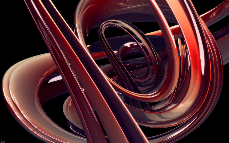 Abstract red swirls