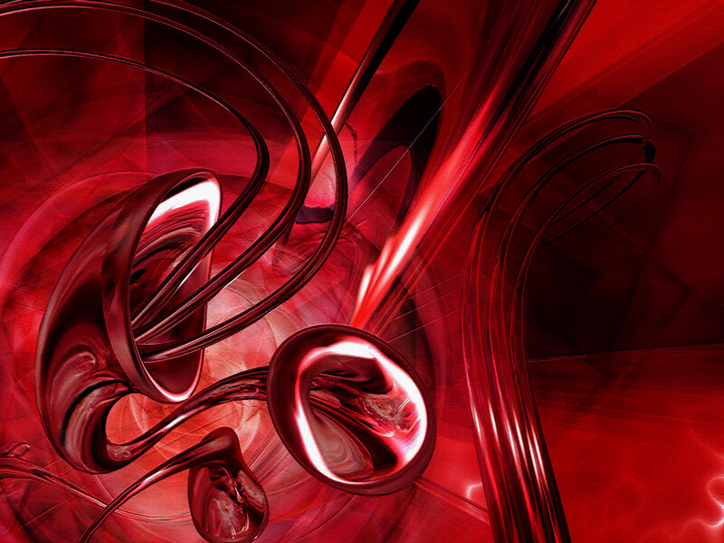 Abstract red swirls and curves